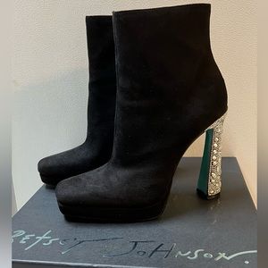 Betsey Johnson Ellis Boots with Rhinestone heel size 8. Brand New, Never Worn.